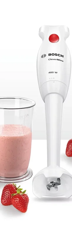 Mixeur plongeant BOSCH MSM14100 CLEVERMIXX - 400W, 1 vitesse, pied plastique, bol mixeur, poignée ergonomique