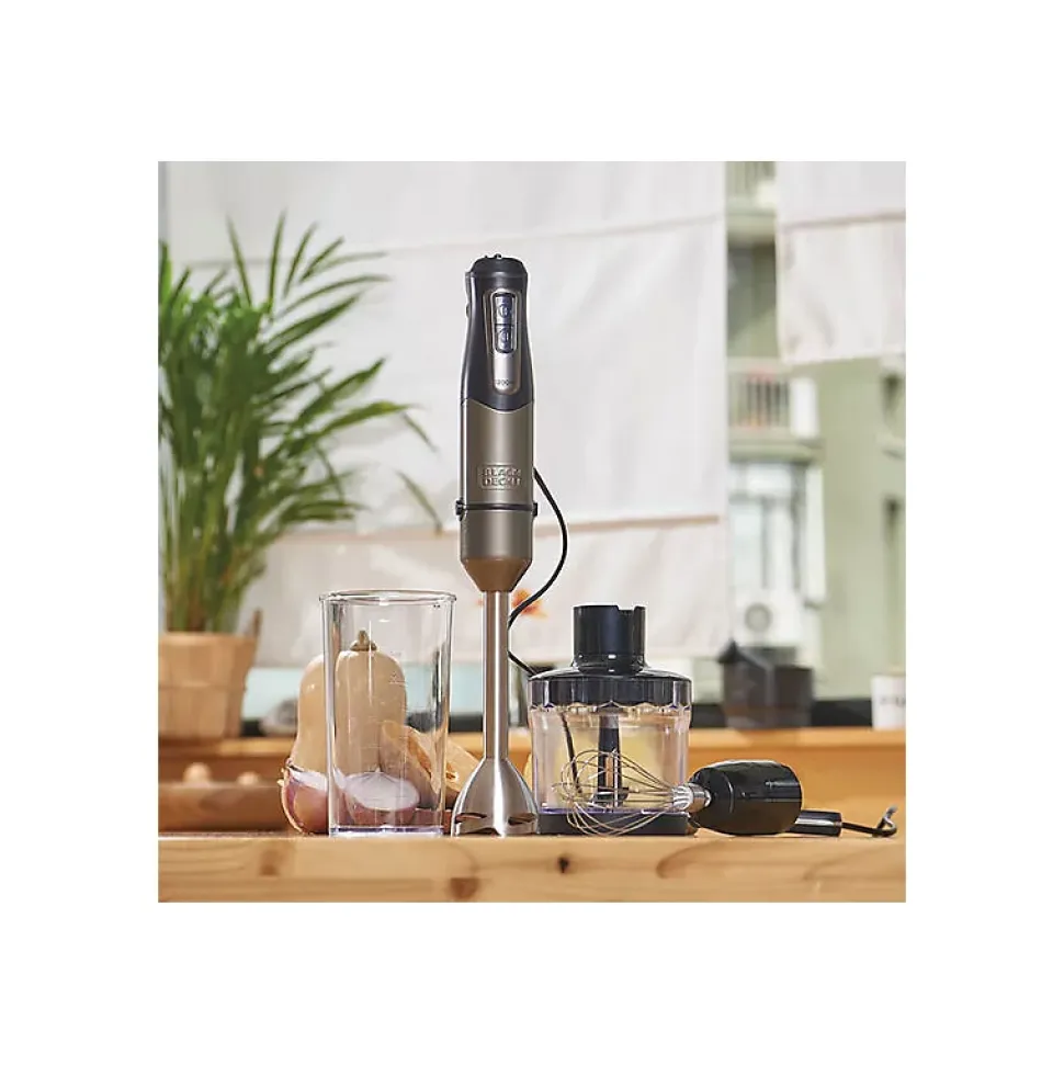 Mixeur plongeant 1200w gris/noir Black+decker BXHBA1200E