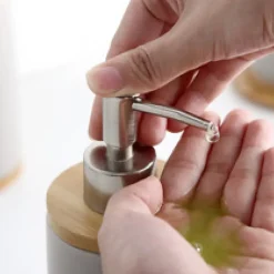 400ml Distributeur de Savon en céramique, Style Nordique, Distributeur Savon Liquide idéal pour la Cuisine et la Salle de Bains
