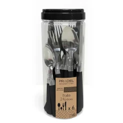 Ménagère 24 pièces - Paille Noir par Pradel Essentiel