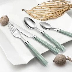 Ménagère 24 pièces - Paille Vert d'eau par Pradel Essentiel