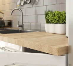 Mobile da cucina indipendente: 1 cassetto, 1 anta, 2 ripiani, bianco / bianco lucido, 50 x 85 x 46 cm