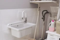 Monza Évier en Granit pour Garage, Buanderie Blanc