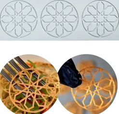 moule à impression artisanale en sucre décoration de cuisine moléculaire de gâteau comestible, 3 trous Tore géométrique
