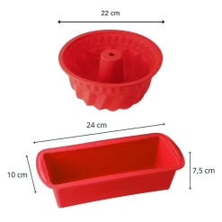 Moule à kougelhopf et moule à cakes en silicone rouge Dr. Oetker Flexxibel Love