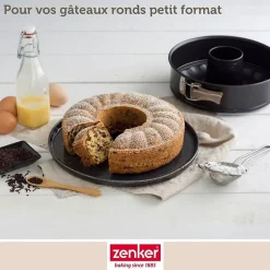 Moule à manqué à charnière avec fond à savarin 18 cm Zenker Black Metallic