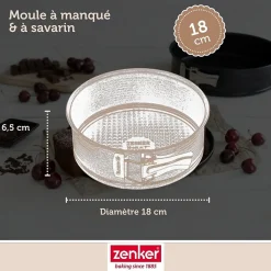 Moule à manqué à charnière avec fond à savarin 18 cm Zenker Black Metallic