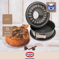 Moule à manqué et à savarin à charnière acier 18 cm Dr. Oetker Tradition