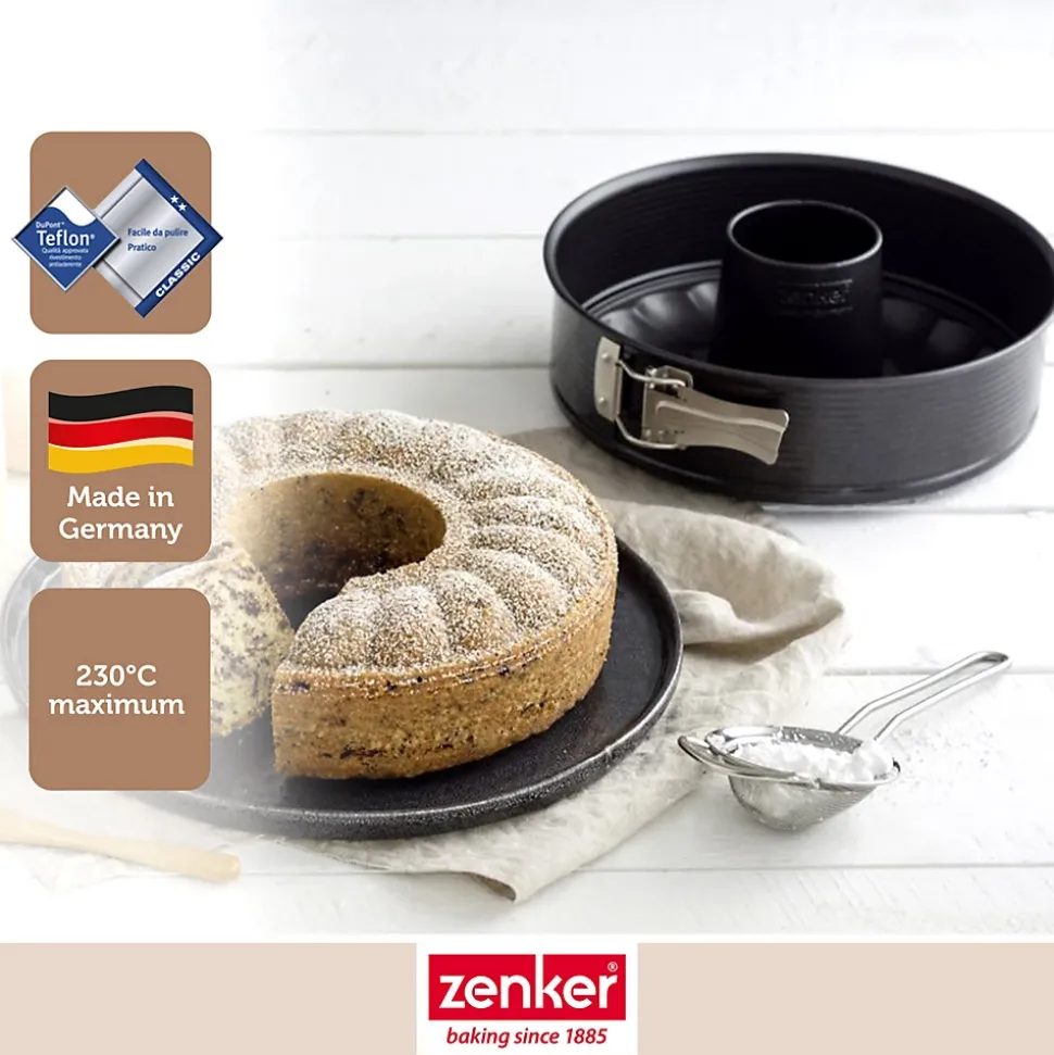 Moule à manqué et à savarin double fond 24 cm Zenker Black Metallic