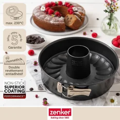 Moule à manqué et à savarin double fond 26 cm Zenker PerfectBack+