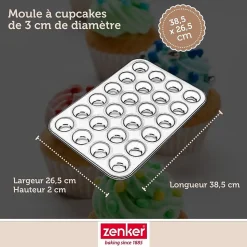 Moule à muffins 24 empreintes 38 x 26 cm Zenker Black Metallic