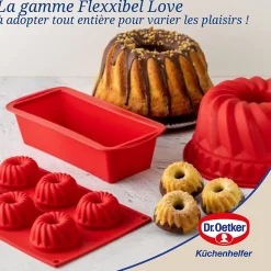 Moule à tarte en silicone rouge de 26 cm Dr. Oetker Flexxibel Love