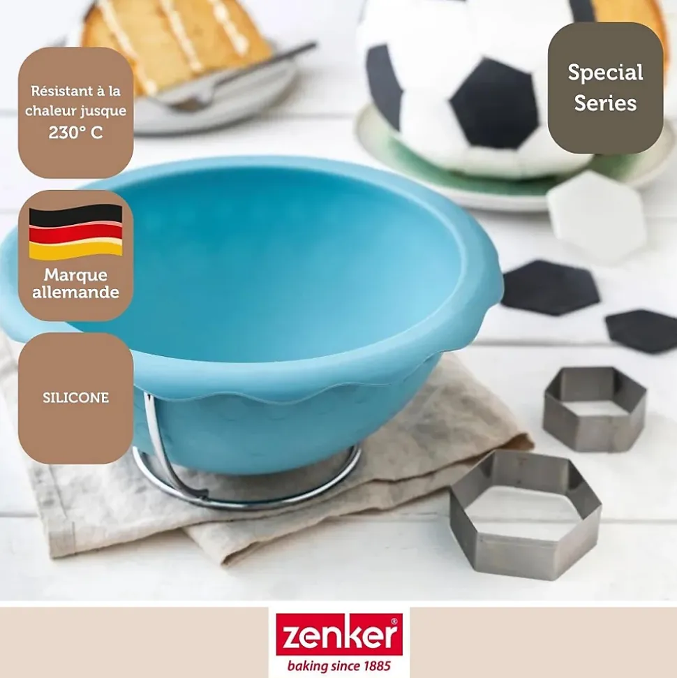 Moule demi sphère pour gâteau ballon de foot 18 cm Zenker Spécial Football