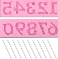 Moule en silicone en forme de chiffres 3D