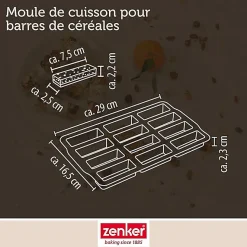 Moule en silicone pour 12 barres de muesli Zenker Sweet Sensation