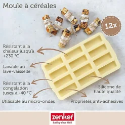 Moule en silicone pour 12 barres de muesli Zenker Sweet Sensation