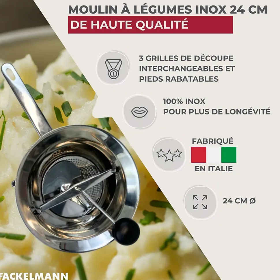 Moulin à légumes inox 24 cm Fackelmann Handmade Tradition