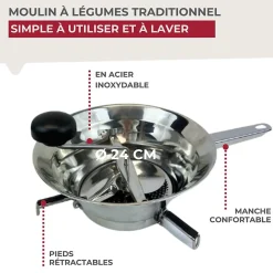 Moulin à légumes inox 24 cm Fackelmann Handmade Tradition