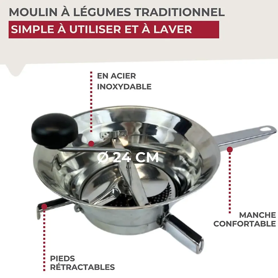 Moulin à légumes inox 24 cm Fackelmann Handmade Tradition