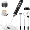 Mousseur à Lait Électrique Rechargeable USB noir
