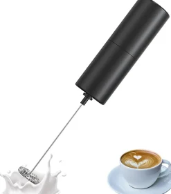 Mousseur à Lait Électrique avec Mini Fouet noir