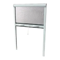 Moustiquaire de fenêtre L125 x H145 cm en aluminium laqué blanc - Recoupable en largeur et hauteur.