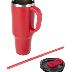 Mug avec paille SYDNEY Rouge (Taille unique)