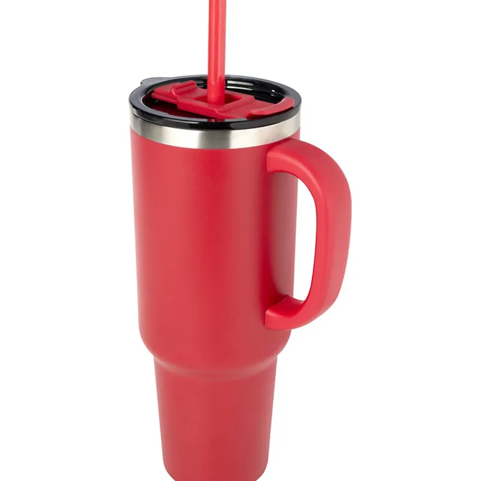 Mug avec paille SYDNEY Rouge (Taille unique)