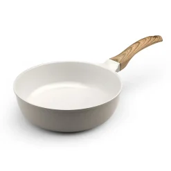 Mythic - Sauteuse 24 cm avec revêtement en céramique blanche et couvercle