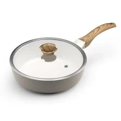 Mythic - Sauteuse 24 cm avec revêtement en céramique blanche et couvercle