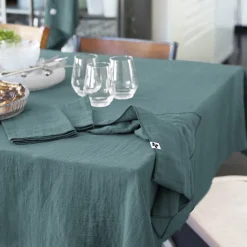 Nappe 150 x 250 cm en double gaze de coton gaufrée bleu canard - PEPA