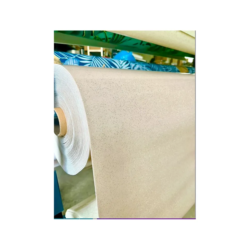 Nappe Bulgommes Imprimée Paillettes Au mètre 240 x 140 cm Taupe