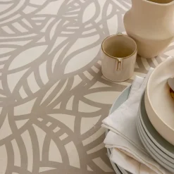 Nappe carré 170x170 cm ÉVA Beige écru coton +