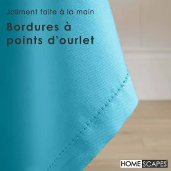 Nappe carrée en 100% coton - bleu - 137 x 137 cm - HOMESCAPES - Lavable en machine