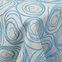 Nappe carrée 175x175 cm Jacquard coton SPIRALE bleu turquoise
