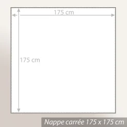 Nappe carrée 175x175 cm Jacquard coton SPIRALE bleu turquoise