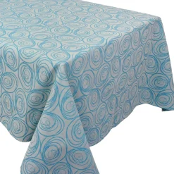 Nappe carrée 150x150 cm Jacquard coton SPIRALE bleu turquoise