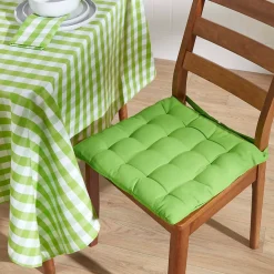 Nappe de table à grands carreaux vichy en 100% coton vert - 137 x 137 cm - HOMESCAPES - Lavable en machine