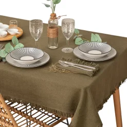 Nappe en coton a franges - Chic et élégante