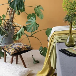 Nappe en coton recyclé Grace 140x140 cm Kaki