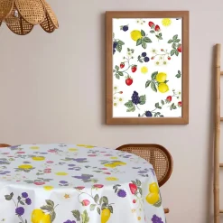 Nappe en toile cirée ronde motifs citron CAPRI