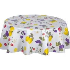 Nappe en toile cirée ronde motifs citron CAPRI