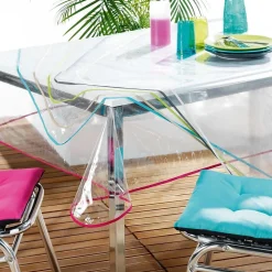 Nappe imperméable rectangulaire en PVC 140 x 240 cm transparente anth