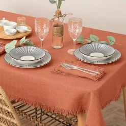 Nappe Maha - coton - rose terracotta - 250x150 cm - Atmosphera
