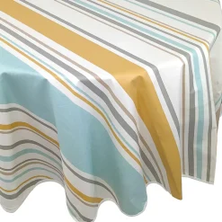 Nappe ovale 170x240 cm coton ZOÉ beige moutarde