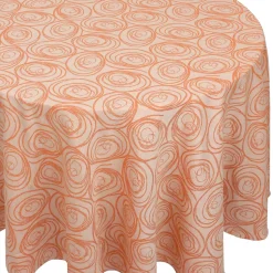 Nappe ovale 180x240 cm Jacquard coton SPIRALE orange papaye
