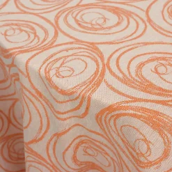 Nappe ovale 180x240 cm Jacquard coton SPIRALE orange papaye