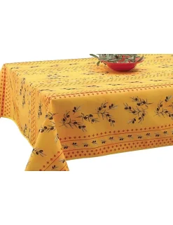 Nappe Provençale AntiTâche Olivou 100% Polyester jaune 300x150cm