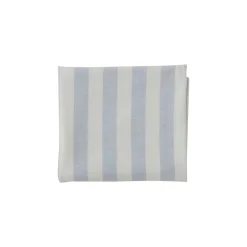 Nappe rayée bleu en coton organique H260x140cm