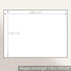 Nappe rectangle 150x200 cm Jacquard coton + CHARLESTON rouge Corail